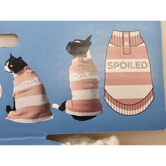 Vibrant Life Pink "Spoiled" Pet Sweater Size Small For Pets 10-20 Lbs 13" Back - Picture 3 of 7